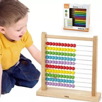 Wooden Abacus With Metal Bars